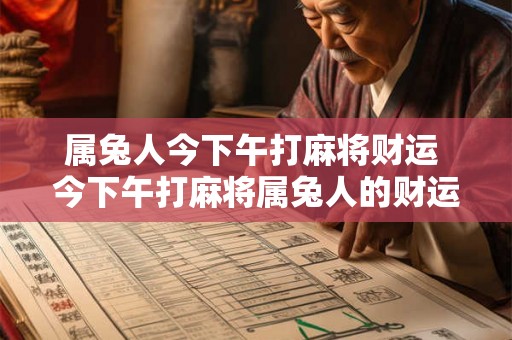 属兔人今下午打麻将财运 今下午打麻将属兔人的财运会如何