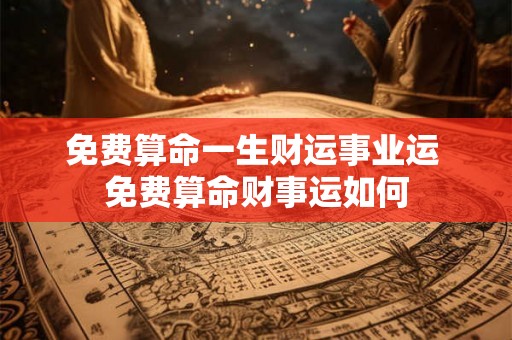 免费算命一生财运事业运 免费算命财事运如何