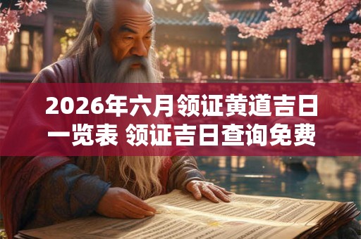 2026年六月领证黄道吉日一览表 领证吉日查询免费 2026年六月领证黄道吉日一览表 领证吉日查询免费