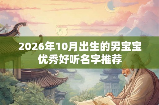 2026年10月出生的男宝宝优秀好听名字推荐 2026年10月出生的男宝宝优秀好听名字推荐