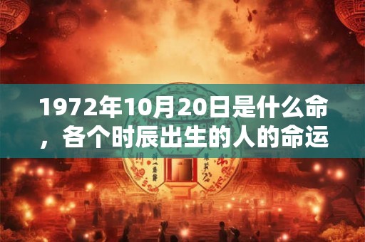 1972年10月20日是什么命,各个时辰出生的人的命运 1972年10月20日是什么命,各个时辰出生的人的命运