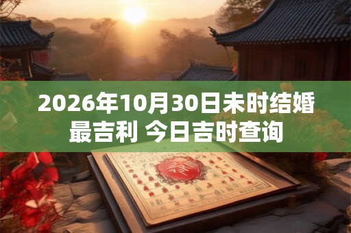 2026年10月30日未时结婚最吉利 今日吉时查询