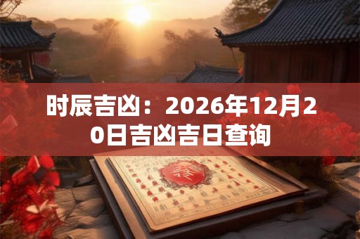 时辰吉凶：2026年12月20日吉凶吉日查询