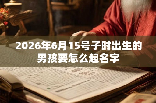 2026年6月15号子时出生的男孩要怎么起名字 2026年6月15号子时出生的男孩要怎么起名字