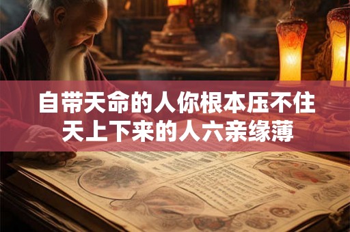 自带天命的人你根本压不住 天上下来的人六亲缘薄