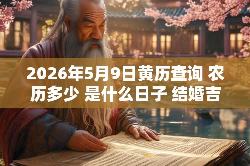 2026年5月9日黄历查询 农历多少 是什么日子 结婚吉时