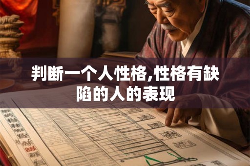 判断一个人性格,性格有缺陷的人的表现