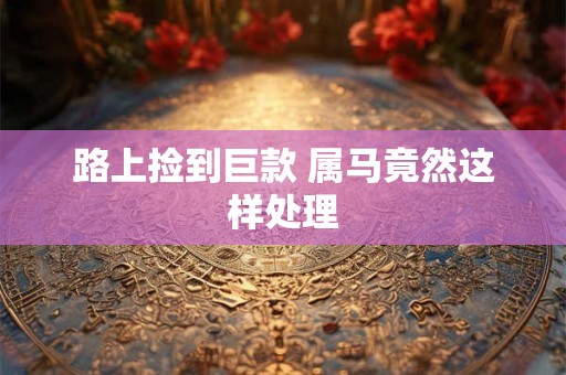 路上捡到巨款 属马竟然这样处理