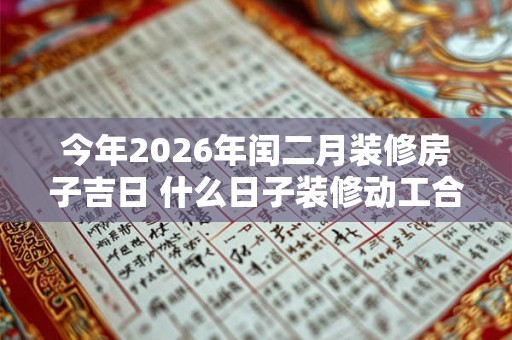 今年2026年闰二月装修房子吉日 什么日子装修动工合适