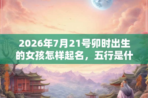 2026年7月21号卯时出生的女孩怎样起名，五行是什么？