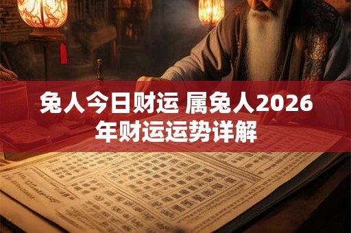 兔人今日财运 属兔人2026年财运运势详解