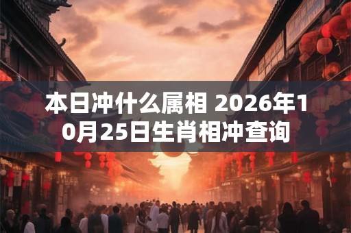 本日冲什么属相 2026年10月25日生肖相冲查询