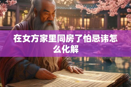 在女方家里同房了怕忌讳怎么化解