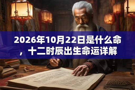 2026年10月22日是什么命，十二时辰出生命运详解