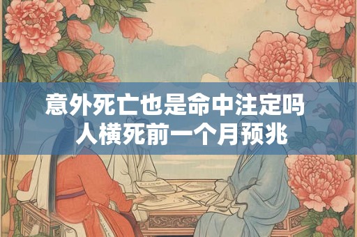 意外死亡也是命中注定吗  人横死前一个月预兆
