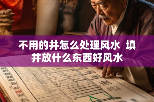 不用的井怎么处理风水  填井放什么东西好风水