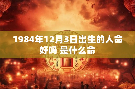 1984年12月3日出生的人命好吗 是什么命