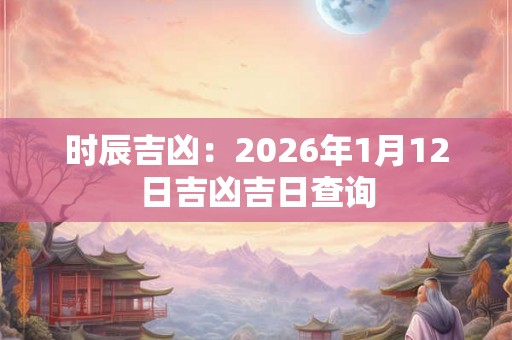 时辰吉凶：2026年1月12日吉凶吉日查询