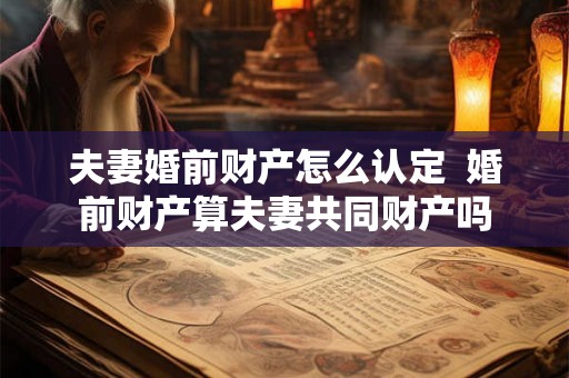 夫妻婚前财产怎么认定 婚前财产算夫妻共同财产吗 夫妻婚前财产怎么认定 婚前财产算夫妻共同财产吗