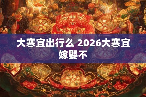 大寒宜出行么 2026大寒宜嫁娶不