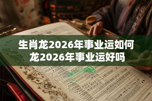 生肖龙2026年事业运如何 龙2026年事业运好吗