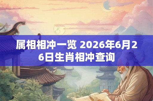 属相相冲一览 2026年6月26日生肖相冲查询 属相相冲一览 2026年6月26日生肖相冲查询