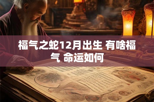 福气之蛇12月出生 有啥福气 命运如何
