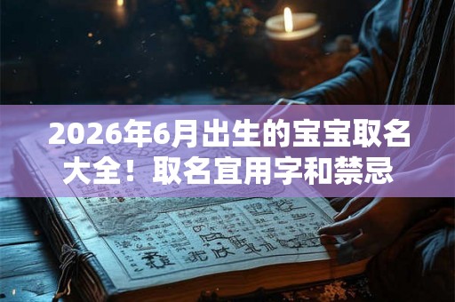 2026年6月出生的宝宝取名大全！取名宜用字和禁忌