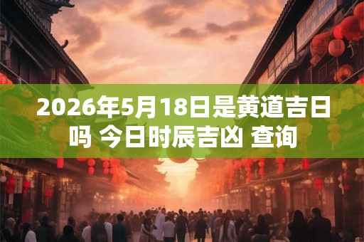 2026年5月18日是黄道吉日吗 今日时辰吉凶 查询