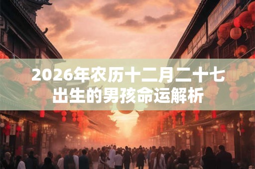 2026年农历十二月二十七出生的男孩命运解析