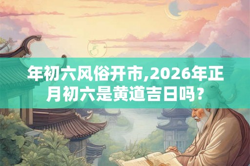 年初六风俗开市,2026年正月初六是黄道吉日吗? 年初六风俗开市,2026年正月初六是黄道吉日吗?