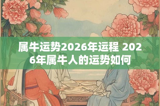 属牛运势2026年运程 2026年属牛人的运势如何