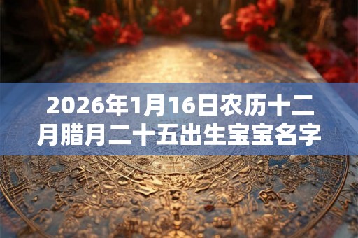 2026年1月16日农历十二月腊月二十五出生宝宝名字大全