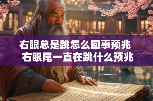 右眼总是跳怎么回事预兆 右眼尾一直在跳什么预兆 右眼总是跳怎么回事预兆 右眼尾一直在跳什么预兆