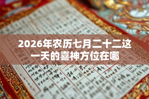 2026年农历七月二十二这一天的喜神方位在哪