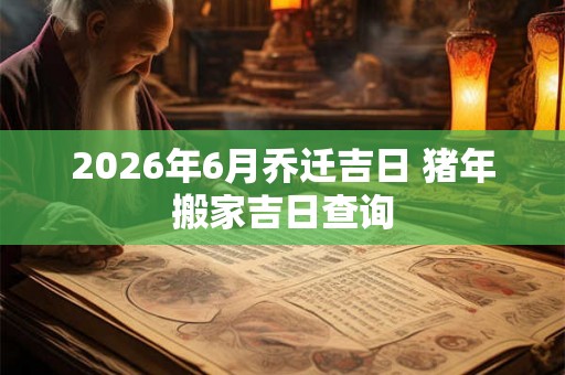 2026年6月乔迁吉日 猪年搬家吉日查询