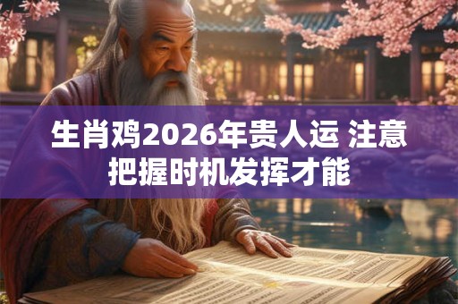 生肖鸡2026年贵人运 注意把握时机发挥才能