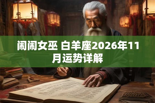 闹闹女巫 白羊座2026年11月运势详解 闹闹女巫 白羊座2026年11月运势详解