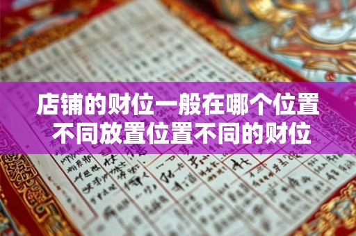 店铺的财位一般在哪个位置 不同放置位置不同的财位