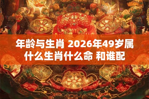 年龄与生肖 2026年49岁属什么生肖什么命 和谁配