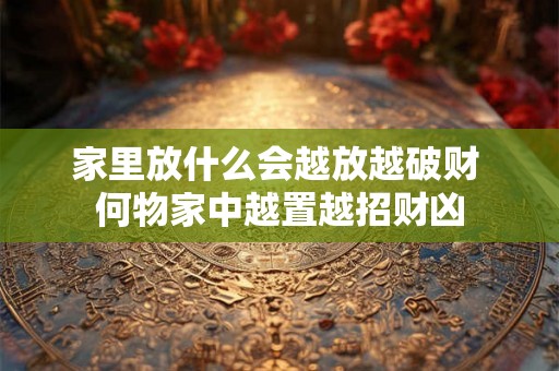 家里放什么会越放越破财 何物家中越置越招财凶 家里放什么会越放越破财 何物家中越置越招财凶