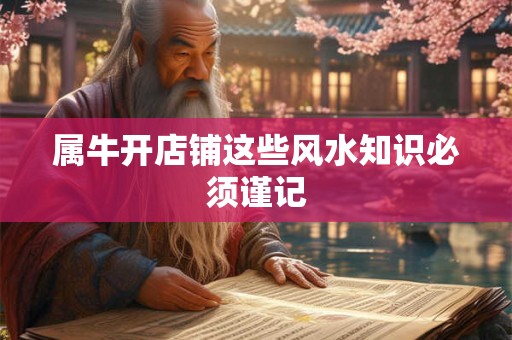 属牛开店铺这些风水知识必须谨记