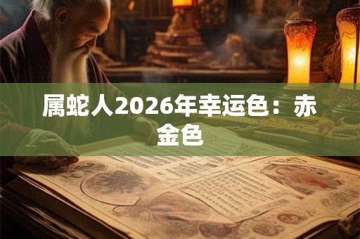 属蛇人2026年幸运色：赤金色