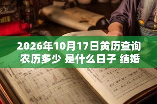 2026年10月17日黄历查询 农历多少 是什么日子 结婚吉时