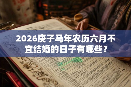 2026庚子马年农历六月不宜结婚的日子有哪些? 2026庚子马年农历六月不宜结婚的日子有哪些?