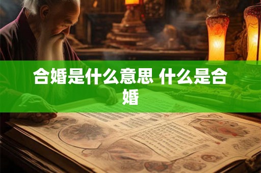 合婚是什么意思 什么是合婚