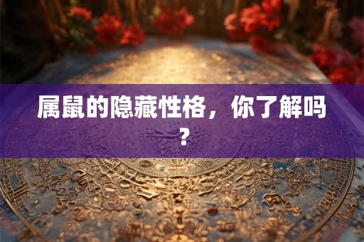 属鼠的隐藏性格，你了解吗？