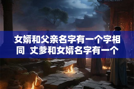 女婿和父亲名字有一个字相同 丈爹和女婿名字有一个字一样 女婿和父亲名字有一个字相同 丈爹和女婿名字有一个字一样