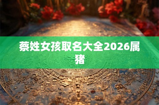 蔡姓女孩取名大全2026属猪