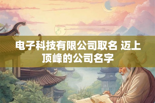电子科技有限公司取名 迈上顶峰的公司名字